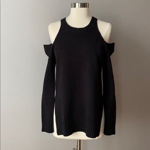Black cold shoulder sweater